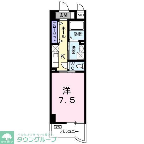 アルバルーチェ(1K/2階)の間取り写真