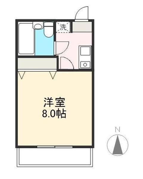 ローテンブルグI(1K/2階)の間取り写真