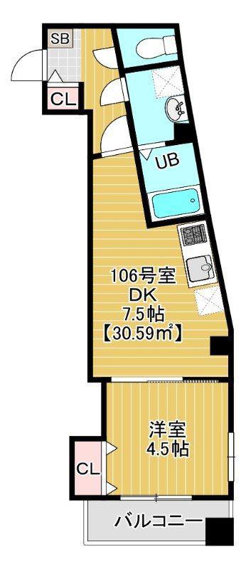 CHARMANT MAISON(1DK/1階)の間取り写真