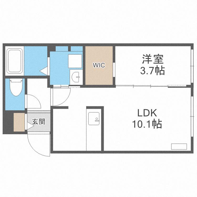 GRAND BIJOU美園(1LDK/2階)の間取り写真