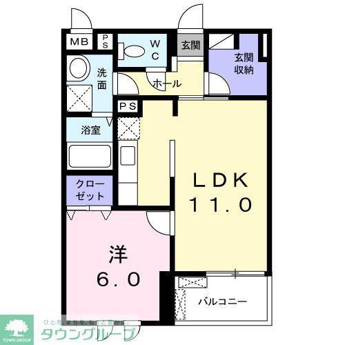 ベル セゾンA(1LDK/4階)の間取り写真