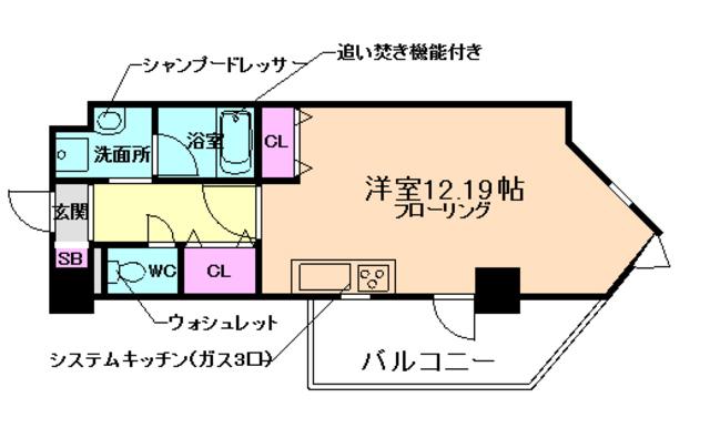 HOTAKA(ワンルーム/5階)の間取り写真
