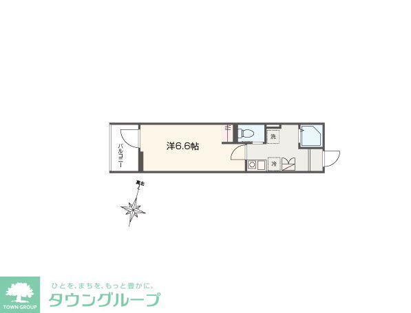 MELLAS南浦和V(1K/2階)の間取り写真