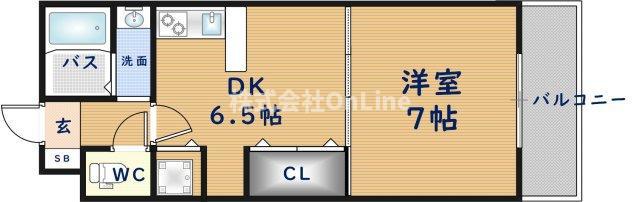 くすのき城OZ(1DK/1階)の間取り写真