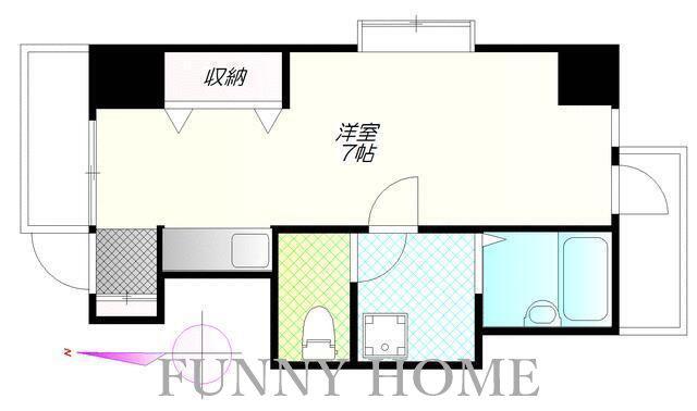 SBフラッツ(ワンルーム/2階)の間取り写真