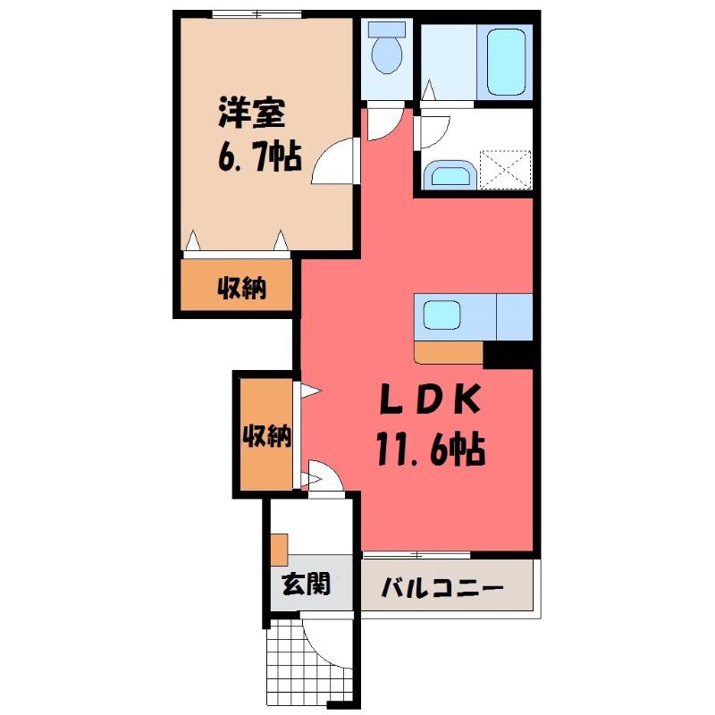 ルミエールアン(1LDK/1階)の間取り写真