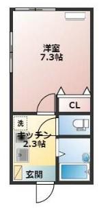 マートハイム高砂(1K/2階)の間取り写真