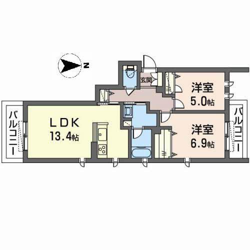シャーメゾン ルクラス(2LDK/3階)の間取り写真