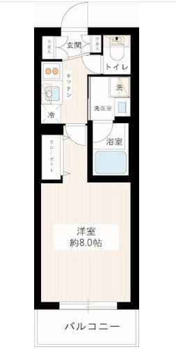 HYS VIGOR 墨田(1K/4階)の間取り写真