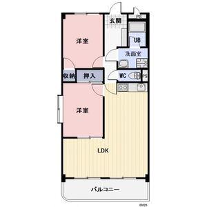LA RIVIERE(2LDK/1階)の間取り写真