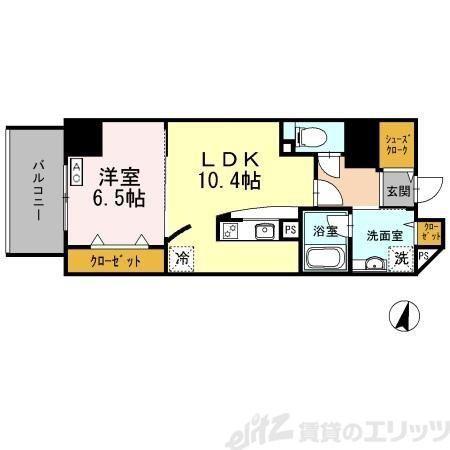 YS COURT東梅田(1LDK/3階)の間取り写真