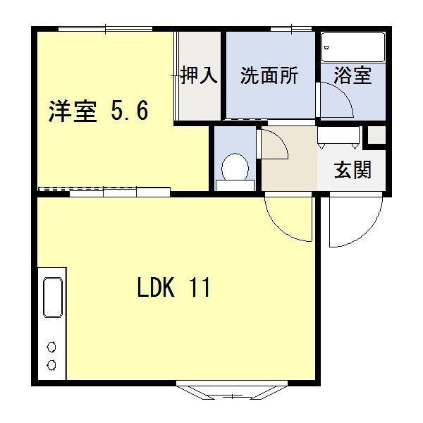 ファミーユ34(1LDK/1階)の間取り写真