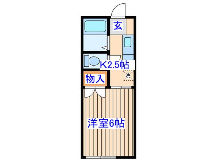 コーポ花束(1K/1階)の間取り写真