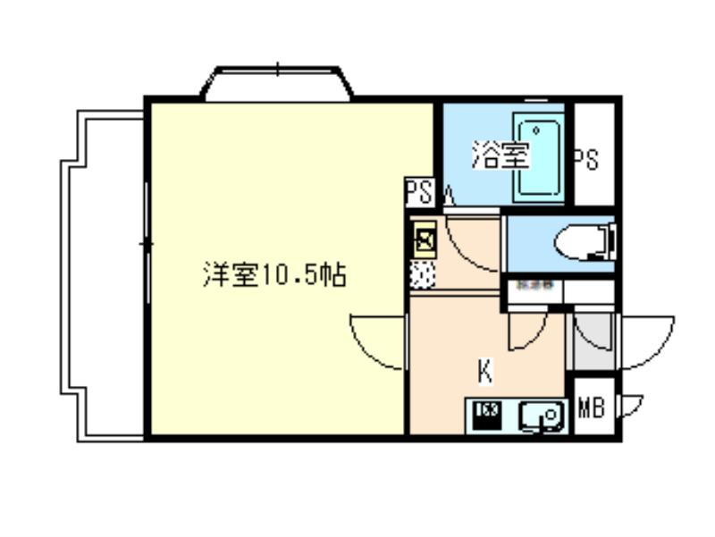 ロイヤルヒルズ成田町(1K/3階)の間取り写真