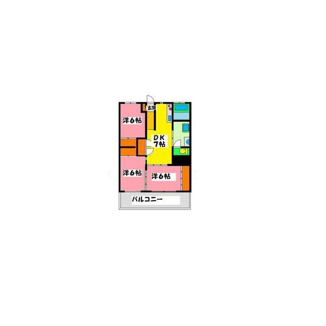 塚本ビル(3DK/3階)の間取り写真