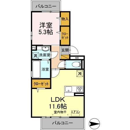 アルシュTOWA(1LDK/3階)の間取り写真