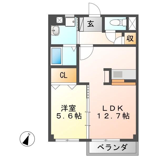 SURPLUS中山道(1LDK/1階)の間取り写真