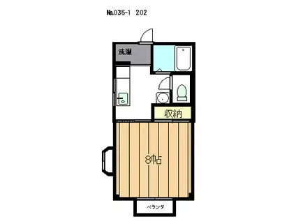 第2コーポ興(1K/2階)の間取り写真
