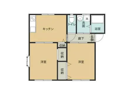 アプリコットハウス(2DK/1階)の間取り写真