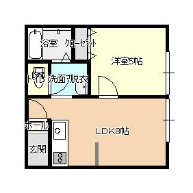 大町フラット(1LDK/2階)の間取り写真