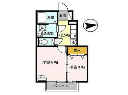 ハウスいしかわIII(2K/1階)の間取り写真