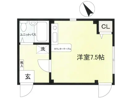 クレフ プレステージ(ワンルーム/3階)の間取り写真