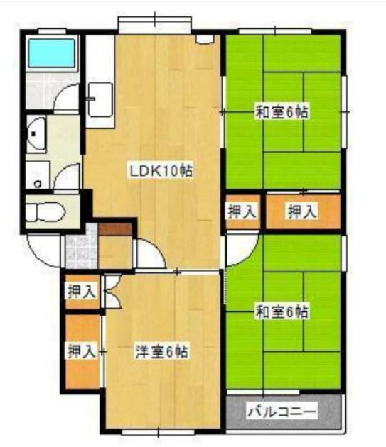 和弘ビル(3LDK/3階)の間取り写真