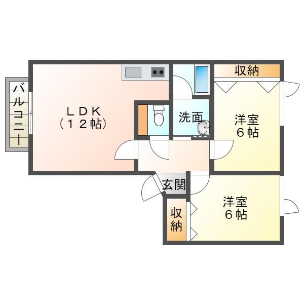 ヴィーナスヴィレッジIII(2LDK/1階)の間取り写真
