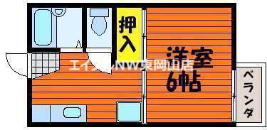 藤田コーポ I(1K/2階)の間取り写真