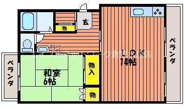 フジノマンション(2DK/3階)の間取り写真