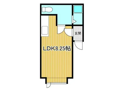 コーポフレンド(ワンルーム/1階)の間取り写真