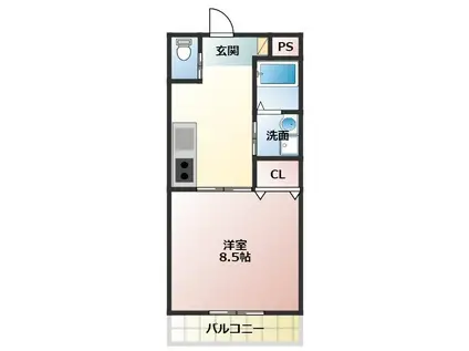 アーバンライフ吉胡台(1K/2階)の間取り写真