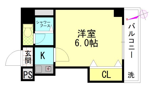 BUILD.K・I(1K/4階)の間取り写真