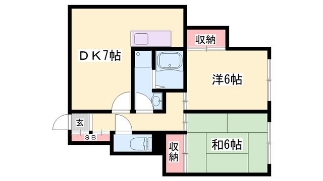 マンション大和(2DK/2階)の間取り写真