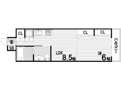 REGINA(1LDK/8階)の間取り写真