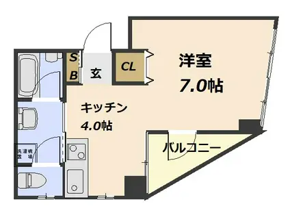 番匠ビル(1DK/2階)の間取り写真