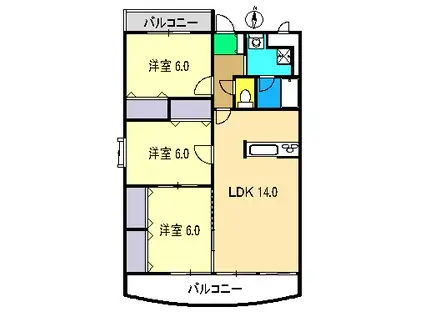 アルバNA(3LDK/3階)の間取り写真