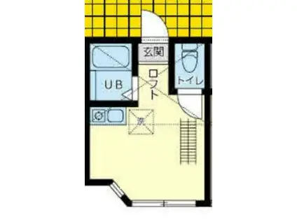 ユナイト鶴見ルーカスの杜(ワンルーム/1階)の間取り写真