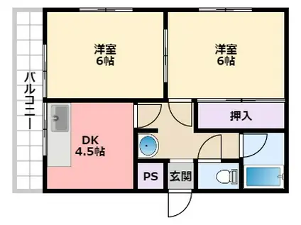 アムール曙(2DK/4階)の間取り写真