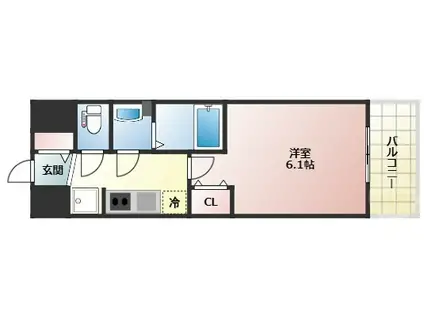 プレサンスOSAKA三国ネオス(1K/7階)の間取り写真