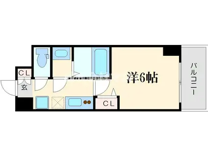 プレサンスOSAKA東中本エシデル(1K/12階)の間取り写真