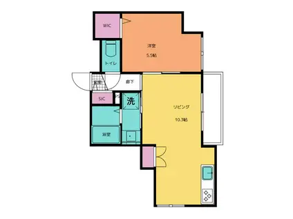 キャリアライズ湘南(1LDK/4階)の間取り写真