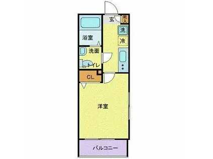シティスパイア西新宿(1K/2階)の間取り写真