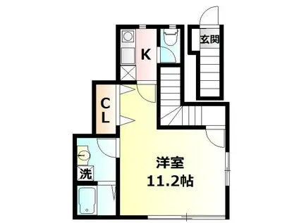 クラウンハイツⅠ(1K/2階)の間取り写真