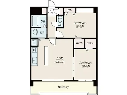 ピオーネ覚王山(2LDK/3階)の間取り写真