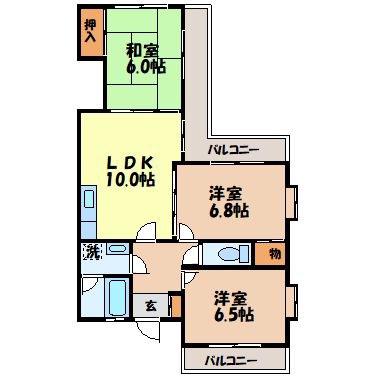 ノーバヒルズ(3LDK/2階)の間取り写真
