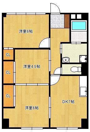 佐藤ビル(3DK/4階)の間取り写真