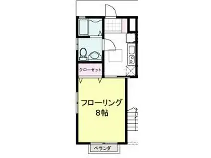 ビームVII(1K/1階)の間取り写真