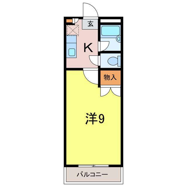 パレス ベル(1K/2階)の間取り写真