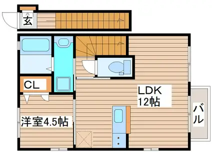 マークハウス(1LDK/2階)の間取り写真